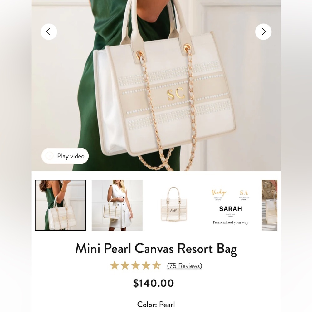 BRAND NEW WITH TAGS “KH” ABBOTT LYON PEARL BAG